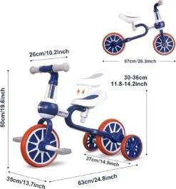3 In 1 - Multifunctioneel Ombouwbare Kinderdriewieler - Kinder Trike - Peuterfiets - Kinder Fiets - Verstelbaar Zadel - Lichtgewicht - Lefvrije Banden -Ombouwbaar Tot Loopfiets, Driewieler, Tweewieler - Voor Kinderen Van 1-51 Jaar Roze -Volare Verkoop 1114x1200
