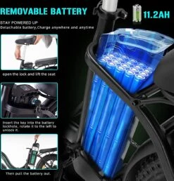 HITWAY Elektrische Fiets | 20" Opvouwbare Volwassen Vette Fiets | Batterij 36V/11,2Ah,Motor 250W, Max Bereik 35-90km | E Bike City -Volare Verkoop 1149x1200