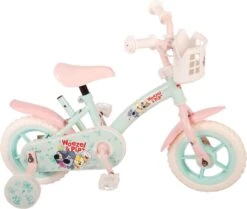 Volare Woezel & Pip Kinderfiets - Meisjes - 10 Inch - Mint Blauw/Roze - Doortrapper -Volare Verkoop 1200x1014