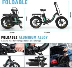 Hitway BK6 Elektrische Fiets | Opvouwbare E-bike | 20 Inch Fat Tire | 350W Motor | 10Ah | Zwart/Groen -Volare Verkoop 1200x1147 1