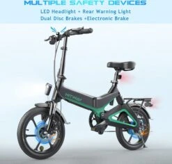 Merkloos Hitway 14F005 Elektrische Fiets E-bike | Opvouwbaar | 250W Motor | 7.5Ah | 16" | Zwart / Groen -Volare Verkoop 1200x1148 1