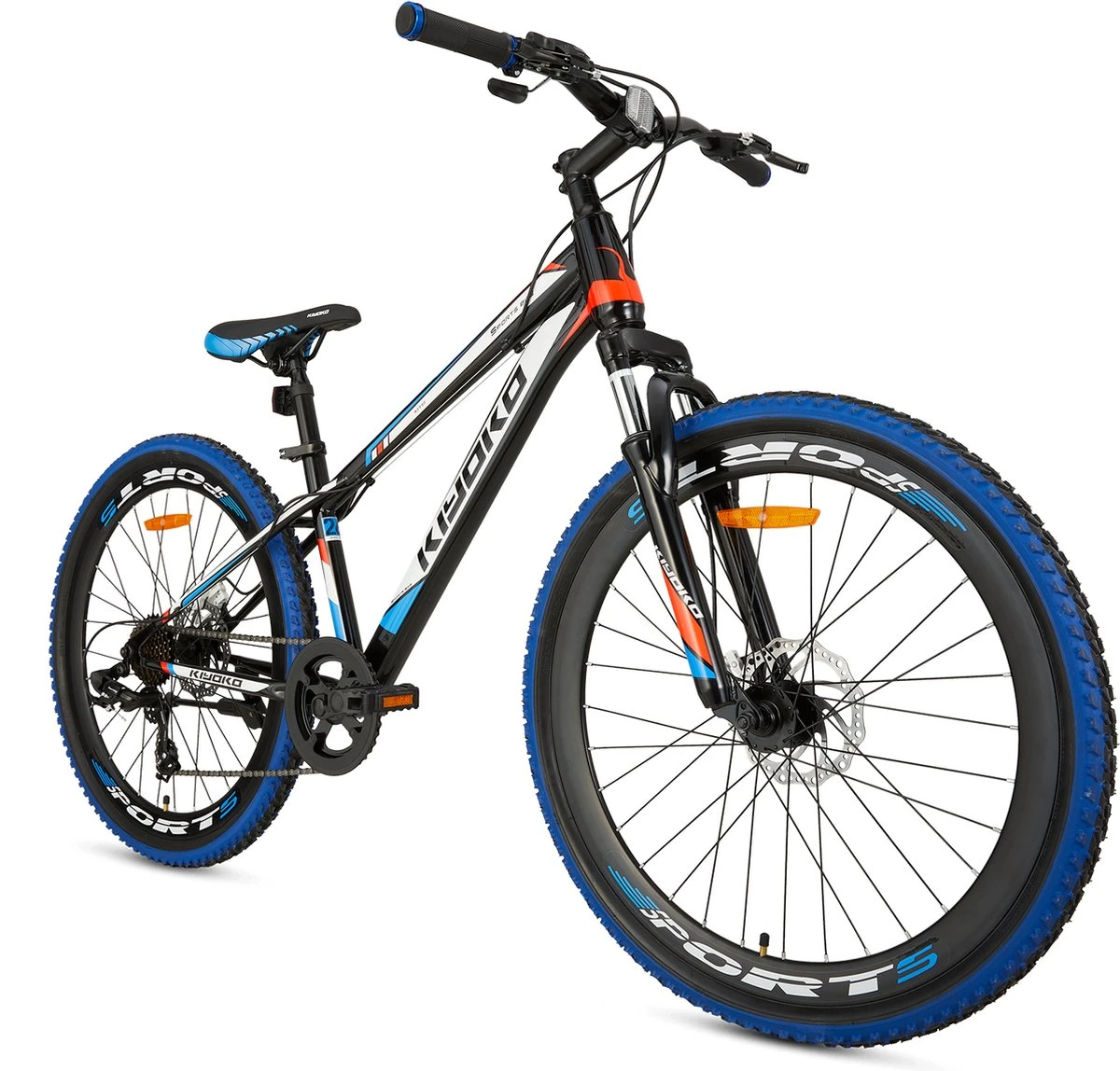Supersuper Kiyoko Kinder Mountainbike - 7 Versnellingen - 26 Inch - Jongens - Zwart/Blauw 7 Supersuper Kiyoko Kinder Mountainbike - 7 Versnellingen - 26 Inch - Jongens - Zwart/Blauw - Afbeelding 7