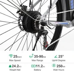 HITWAY Elektrische Fiets, 26 Inch, 250 W Motor, Li-batterij 36 V/11,2 Ah Ebike, Shimano 7 Versnellingen, Tot 35-90 Km -Volare Verkoop 1200x1153 1