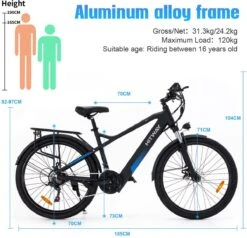 HITWAY 26" Elektrische Mountainbike, 35-70KM Power Assist-fietsen Voor Mannen En Vrouwen， 48V/7,5Ah/250W Krachtige E-bike -Volare Verkoop 1200x1156 1