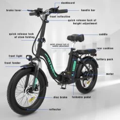 HITWAY Elektrische Fiets | 20" Opvouwbare Volwassen Vette Fiets | Batterij 36V/11,2Ah,Motor 250W, Max Bereik 35-90km | E Bike City -Volare Verkoop 1200x1200 108