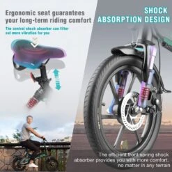 Merkloos Hitway 14F005 Elektrische Fiets E-bike | Opvouwbaar | 250W Motor | 7.5Ah | 16" | Zwart / Groen -Volare Verkoop 1200x1200 134