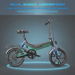 Merkloos Hitway 14F005 Elektrische Fiets E-bike | Opvouwbaar | 250W Motor | 7.5Ah | 16" | Zwart / Groen -Volare Verkoop 1200x1200 135