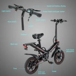 OUXI - V5 - 16 Inch - Elektrische Fiets - E Bike - Elektrische Vouwfiets - APP IOS/ Android - 500W Motor - 15Ah Lithuim Ion Batterij - Zwart -Volare Verkoop 1200x1200 153