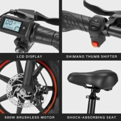 OUXI - V5 - 16 Inch - Elektrische Fiets - E Bike - Elektrische Vouwfiets - APP IOS/ Android - 500W Motor - 15Ah Lithuim Ion Batterij - Zwart -Volare Verkoop 1200x1200 154