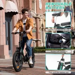 HITWAY E-Bike Elektrische Fiets 20 Inch Fat Tire E-Bicycle Vouwfiets, 250 W/36 V/11,2 Ah Accu, Max. Bereik Tot 35-90 Km, Offroad-mountainbike Met Shimano 7-versnellingen, City EBike Met Slot -Volare Verkoop 1200x1200 2