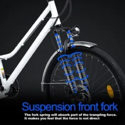 HITWAY 26 Inch E-bike, Elektrische Fiets Voor Heren En Dames, Pedelec Stadsfietsen, 250 W Motor, 36 V/11,2 Ah E-bike, Shimano 7 Versnellingen, 35-90 Km| Wit / Blauw -Volare Verkoop 1200x1200 26