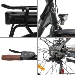 Elektrische Stadsfiets 26 '' (F264) - Stalen Frame - 6 Versnellingen Shimano - Schijfremmen - 10 Ah - Grijs -Volare Verkoop 1200x1200 39