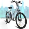 HITWAY Elektrische Fiets Voor Volwassenen | Ebikes Fietsen Stadsfiets | 250W 36V Motor | 7 VERSNELLINGSSYSTEE | 26 Inch - Wit