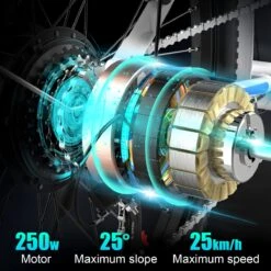 HITWAY Elektrische Fiets Voor Volwassenen | Ebikes Fietsen Stadsfiets | 250W 36V Motor | 7 VERSNELLINGSSYSTEE | 26 Inch - Wit -Volare Verkoop 1200x1200 58