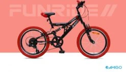 Amigo Fun Ride - Mountainbike 20 Inch - Voor Jongens En Meisjes - Met 7 Versnellingen - Zwart/Rood -Volare Verkoop 1200x697 2