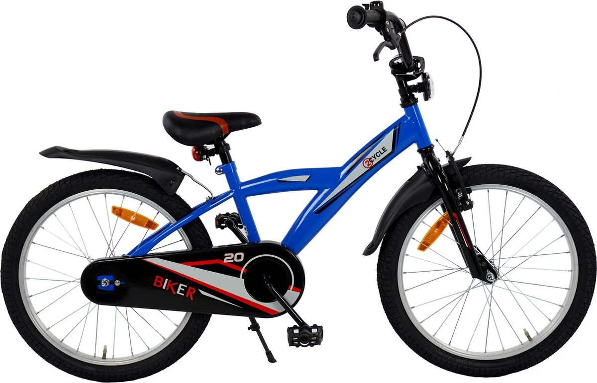 2Cycle Biker Kinderfiets - 20 Inch - Blauw - Jongensfiets 5 2Cycle Biker Kinderfiets - 20 Inch - Blauw - Jongensfiets - Afbeelding 5