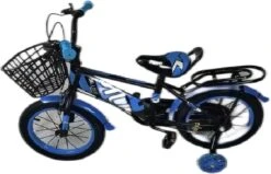Kinderfiets - 14 Inch Kinderfiets -vanaf 3-5 Jaar Jongens En Meisjes Fietsen - Terugtrap -Rem -Stabilisatoren（2 Zijwieltjes）- Mandje - Achterbank - Blauw -Volare Verkoop 1200x772