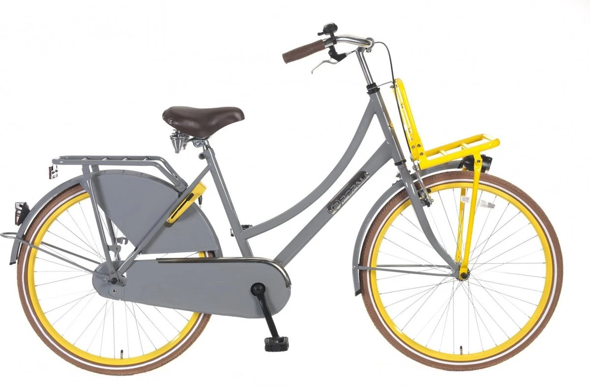 Popal Daily Dutch Basic Season - 26 Inch - Meisjesfiets - Transport - Grijs Geel 1 Popal Daily Dutch Basic Season - 26 Inch - Meisjesfiets - Transport - Grijs Geel