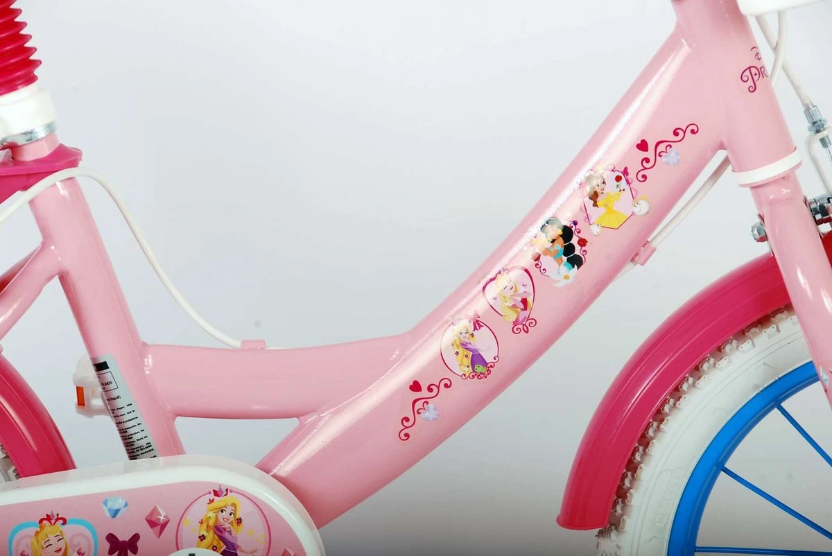 Volare Disney Princess Kinderfiets - Meisjes - 14 Inch - Roze - Twee Handremmen 8 Volare Disney Princess Kinderfiets - Meisjes - 14 Inch - Roze - Twee Handremmen - Afbeelding 8