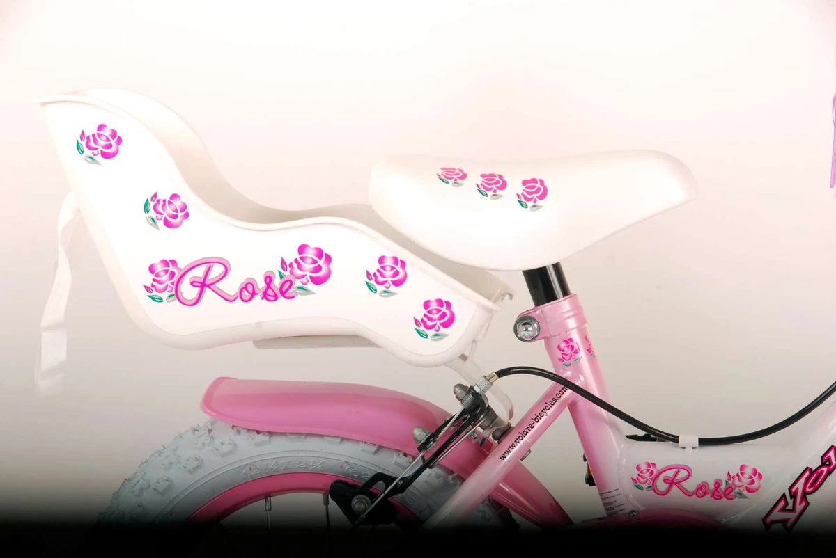 Volare Rose Kinderfiets - Meisjes - 12 Inch - Roze - 2 Handremmen 6 Volare Rose Kinderfiets - Meisjes - 12 Inch - Roze - 2 Handremmen - Afbeelding 6
