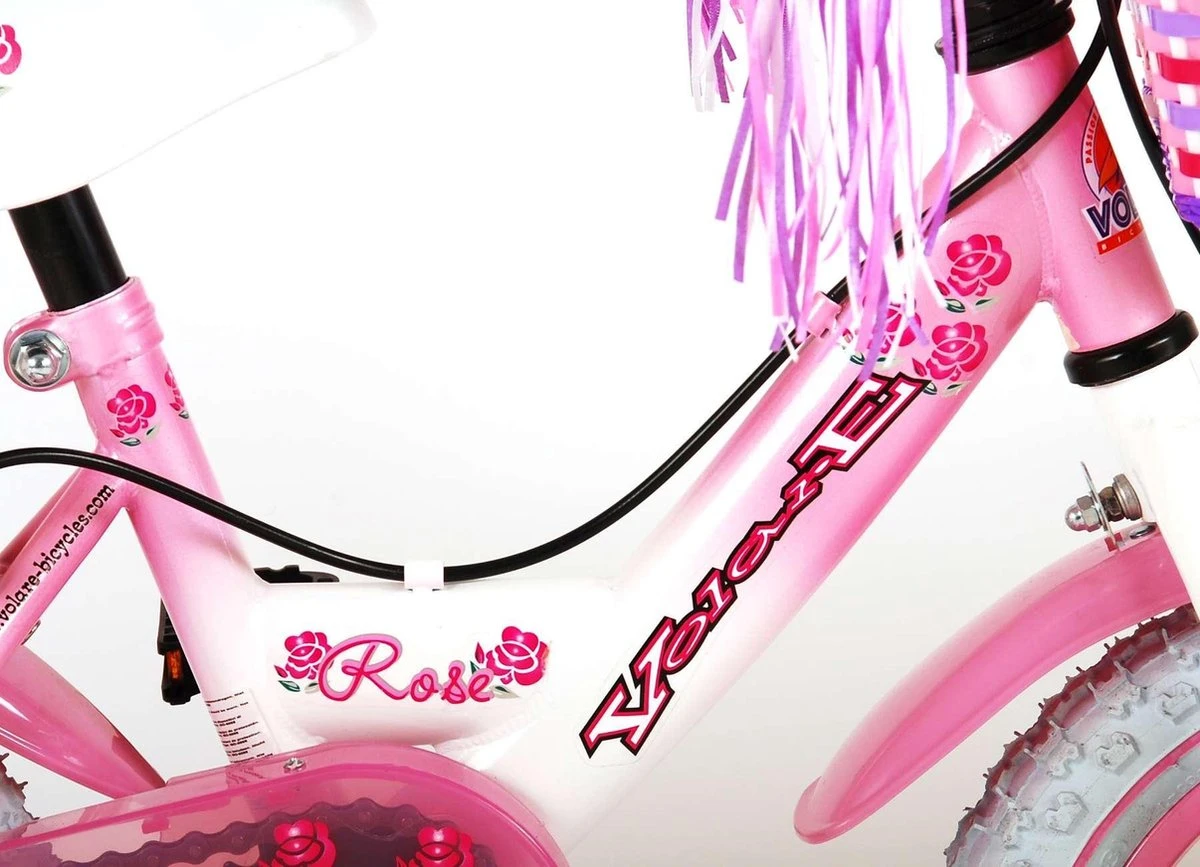 Volare Rose Kinderfiets - Meisjes - 12 Inch - Roze - 2 Handremmen 17 Volare Rose Kinderfiets - Meisjes - 12 Inch - Roze - 2 Handremmen - Afbeelding 17