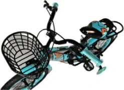 Kinderfiets - 16 Inch Kinderfiets -vanaf 4-7 Jaar Jongens En Meisjes Fietsen - Terugtrap -Rem -Stabilisatoren（2 Zijwieltjes）- Mandje - Achterbank - Groen -Volare Verkoop 1200x872 4