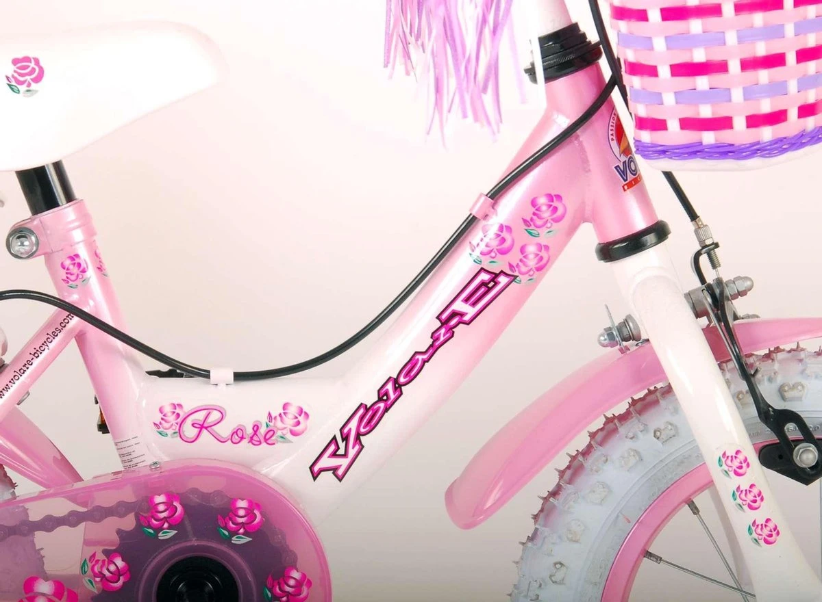 Volare Rose Kinderfiets - Meisjes - 12 Inch - Roze - 2 Handremmen 13 Volare Rose Kinderfiets - Meisjes - 12 Inch - Roze - 2 Handremmen - Afbeelding 13