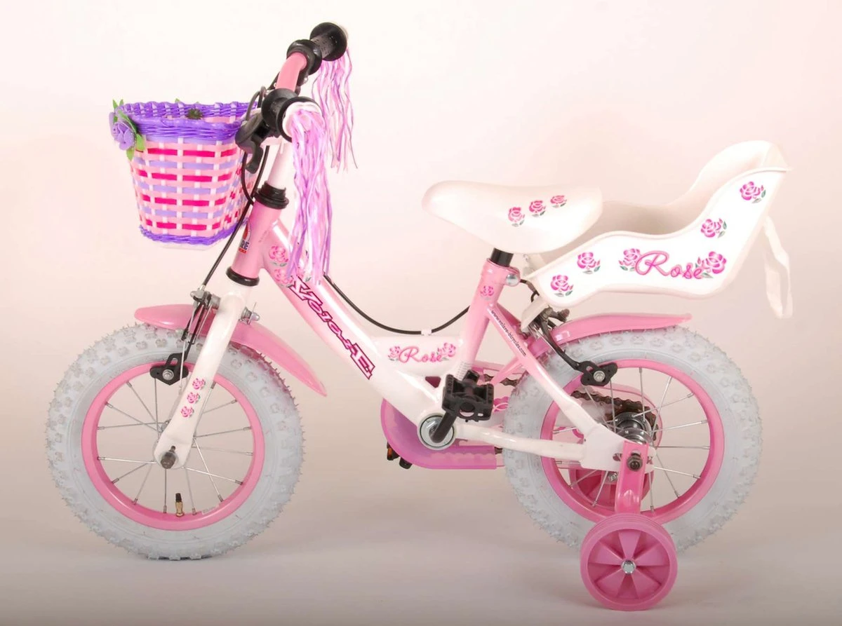 Volare Rose Kinderfiets - Meisjes - 12 Inch - Roze - 2 Handremmen 5 Volare Rose Kinderfiets - Meisjes - 12 Inch - Roze - 2 Handremmen - Afbeelding 5