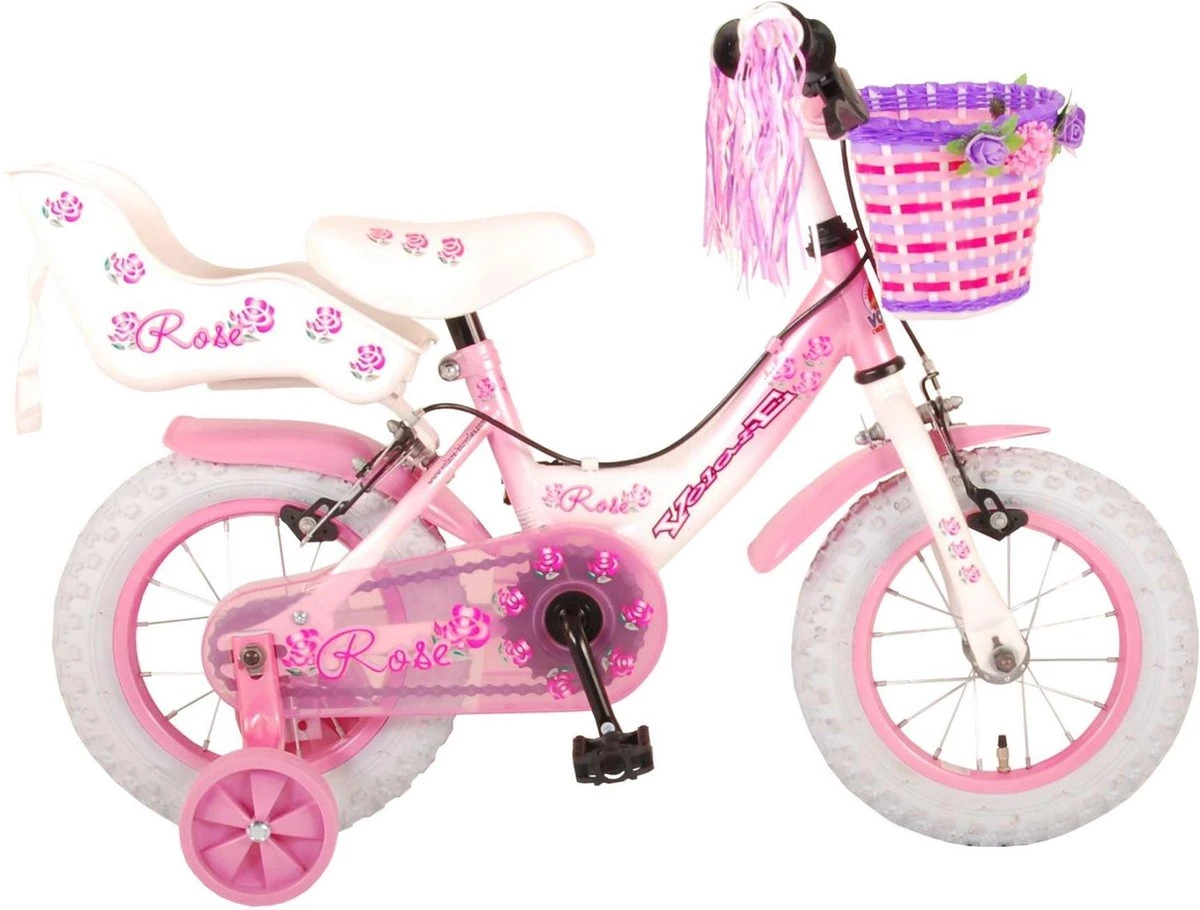 Volare Rose Kinderfiets - Meisjes - 12 Inch - Roze - 2 Handremmen 1 Volare Rose Kinderfiets - Meisjes - 12 Inch - Roze - 2 Handremmen