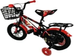 Kinderfiets - 12 Inch Kinderfiets -vanaf 2-4 Jaar Jongens En Meisjes Fietsen - Terugtrap -Rem -Stabilisatoren（2 Zijwieltjes）- Mandje - Achterbank - Rood -Volare Verkoop 1200x911 2