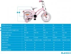 Amigo Lovely Meisjesfiets - Kinderfiets 14 Inch - Roze -Volare Verkoop 1200x916 5
