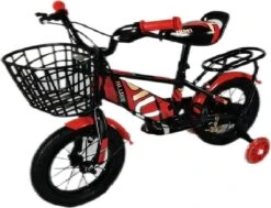 Kinderfiets - 12 Inch Kinderfiets -vanaf 2-4 Jaar Jongens En Meisjes Fietsen - Terugtrap -Rem -Stabilisatoren（2 Zijwieltjes）- Mandje - Achterbank - Rood -Volare Verkoop 1200x917 54