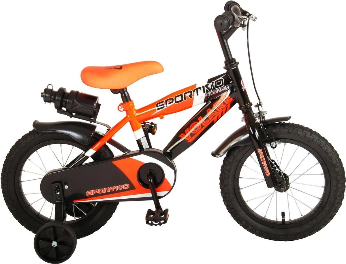 Volare Sportivo Kinderfiets - Jongens - 14 Inch - Neon Oranje/Zwart - 95% Afgemonteerd 1 Volare Sportivo Kinderfiets - Jongens - 14 Inch - Neon Oranje/Zwart - 95% Afgemonteerd