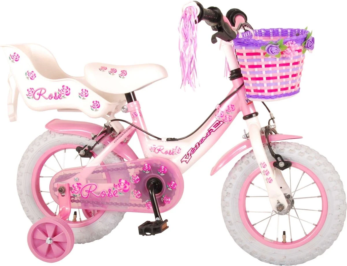 Volare Rose Kinderfiets - Meisjes - 12 Inch - Roze - 2 Handremmen 7 Volare Rose Kinderfiets - Meisjes - 12 Inch - Roze - 2 Handremmen - Afbeelding 7