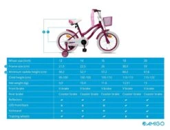 Amigo Flower Meisjesfiets - Kinderfiets 16 Inch - Paars -Volare Verkoop 1200x920 11