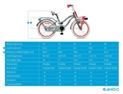 Amigo Lovely - Kinderfiets 20 Inch - Meisjes - Grijs -Volare Verkoop 1200x920 21