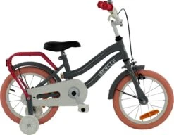 2Cycle Pretty Kinderfiets - 14 Inch - Grijs-Roze - Meisjesfiets -Volare Verkoop 1200x931