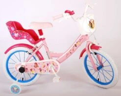 Volare Disney Princess Kinderfiets - Meisjes - 16 Inch - Roze Blauw - Twee Handremmen -Volare Verkoop 1200x956 1