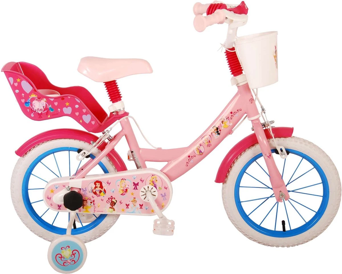 Volare Disney Princess Kinderfiets - Meisjes - 14 Inch - Roze - Twee Handremmen 1 Volare Disney Princess Kinderfiets - Meisjes - 14 Inch - Roze - Twee Handremmen