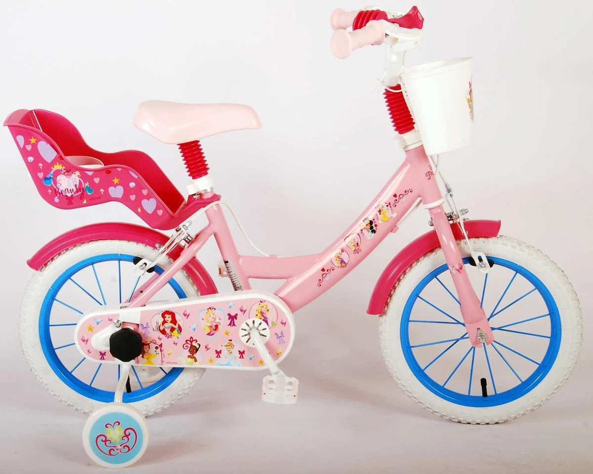 Volare Disney Princess Kinderfiets - Meisjes - 14 Inch - Roze - Twee Handremmen 5 Volare Disney Princess Kinderfiets - Meisjes - 14 Inch - Roze - Twee Handremmen - Afbeelding 5