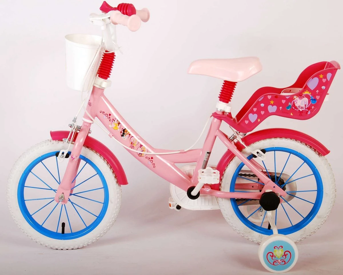 Volare Disney Princess Kinderfiets - Meisjes - 14 Inch - Roze - Twee Handremmen 3 Volare Disney Princess Kinderfiets - Meisjes - 14 Inch - Roze - Twee Handremmen - Afbeelding 3