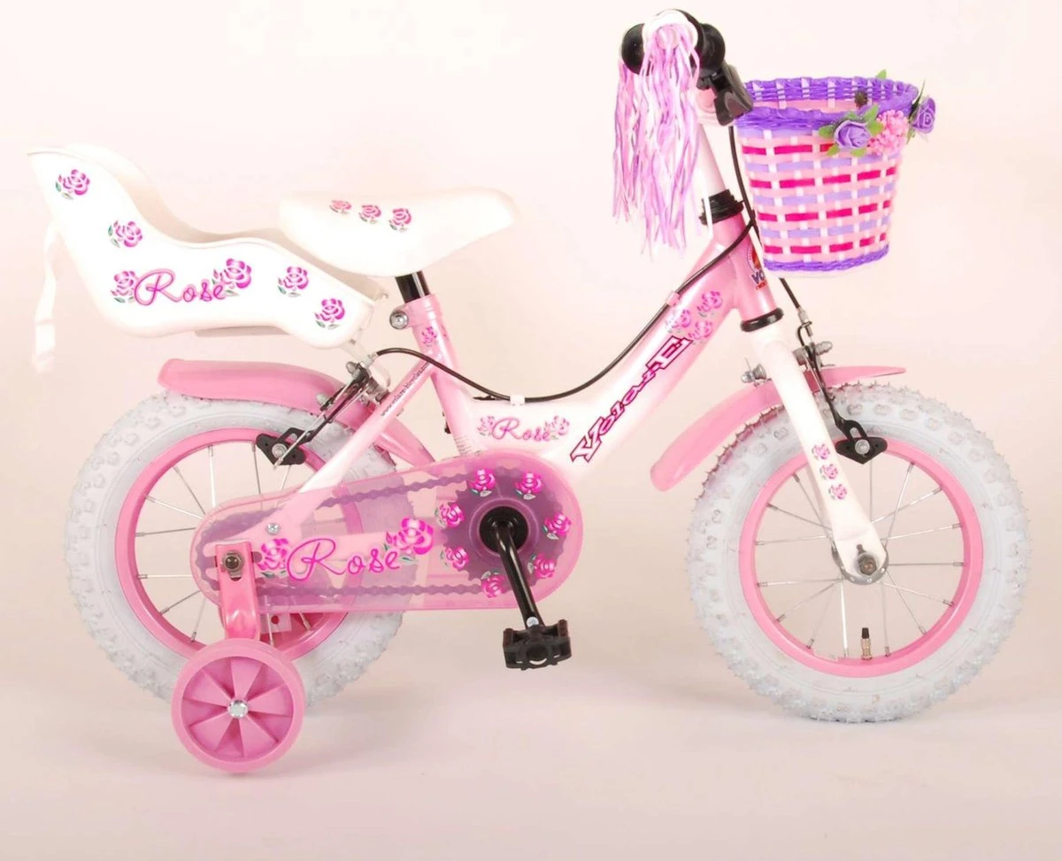 Volare Rose Kinderfiets - Meisjes - 12 Inch - Roze - 2 Handremmen 11 Volare Rose Kinderfiets - Meisjes - 12 Inch - Roze - 2 Handremmen - Afbeelding 11