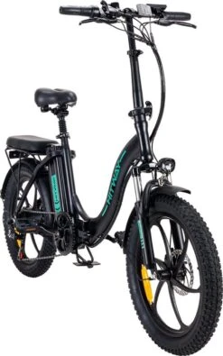 Hitway BK6 Elektrische Fiets | Opvouwbare E-bike | 20 Inch Fat Tire | 350W Motor | 10Ah | Zwart/Groen -Volare Verkoop 750x1200