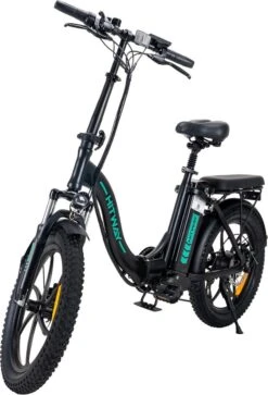 Hitway BK6 Elektrische Fiets | Opvouwbare E-bike | 20 Inch Fat Tire | 350W Motor | 10Ah | Zwart/Groen -Volare Verkoop 817x1200