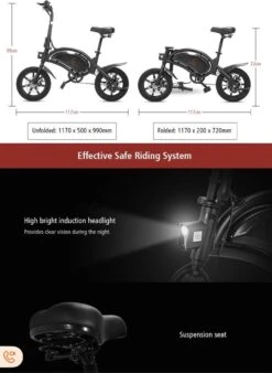 Matrix E Bike - Kugoo B2 Pro - Elektrische Opvouwbare Fiets/step 14 Inch 400W - Met Trappers - Snelheid Max. 45 Km/u -Volare Verkoop 878x1200