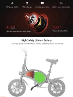 Matrix E Bike - Kugoo B2 Pro - Elektrische Opvouwbare Fiets/step 14 Inch 400W - Met Trappers - Snelheid Max. 45 Km/u -Volare Verkoop 906x1200