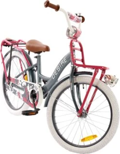 2Cycle Desire Kinderfiets - 20 Inch - Voordrager -Grijs-Roze - Meisjesfiets -Volare Verkoop 938x1200