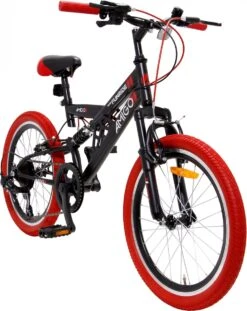 Amigo Fun Ride - Mountainbike 20 Inch - Voor Jongens En Meisjes - Met 7 Versnellingen - Zwart/Rood -Volare Verkoop 954x1200
